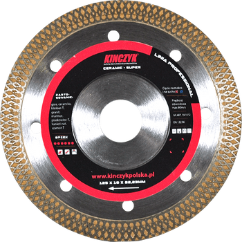 Kinczyk 19-1012 Tarcza diamentowa do ceramiki 125mm / 22,23mm